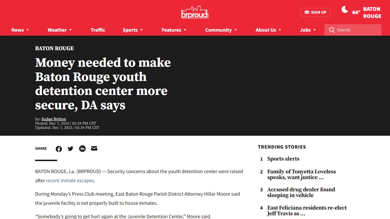Money needed to make Baton Rouge youth detention center more secure, DA ...